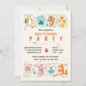 パーティー動物新学期パーティの招待状 招待状 (正面)