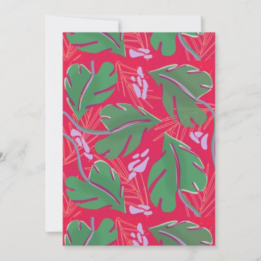 パーティー動物熱帯雨林誕生日 招待状 (裏面)