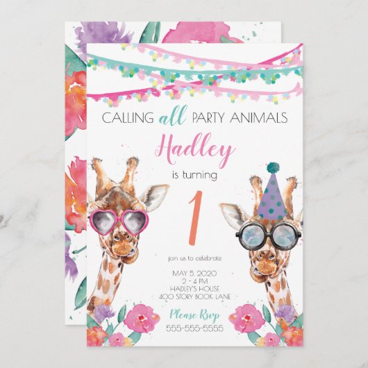 パーティー動物第1期パーティの招待状 招待状 (正面/裏面)