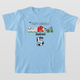 パーティー動物第5誕生日農場動物誕生日 Tシャツ