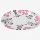 パーティー動物紙プレート |女の子パーティー動物 ペーパープレート (アングル)