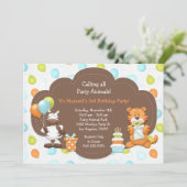 パーティー動物誕生会の招待 招待状 (スタンド正面)