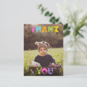 パーティー動物誕生日カスタム写真ありがとうご注意 ポストカード (スタンド正面)