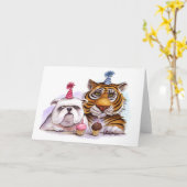 パーティー動物誕生日カード カード (黄色い花)