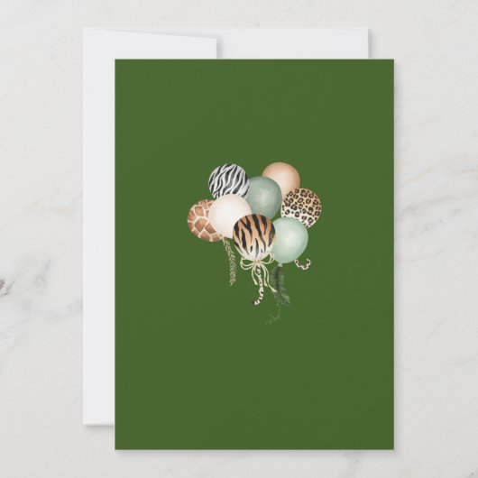 パーティー動物誕生日ヒョウ印刷Junglワイルド 招待状 (裏面)