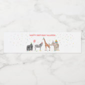 パーティー動物誕生日ワイルドワンウォーターボトルラベル ペットボトルラベル (シングルラベル)