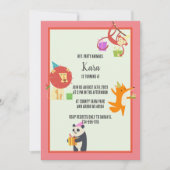 パーティー動物誕生日招待状 シーズンカード (正面)