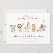 パーティー動物誕生日招待状 |パーティー動物 招待状 (正面)