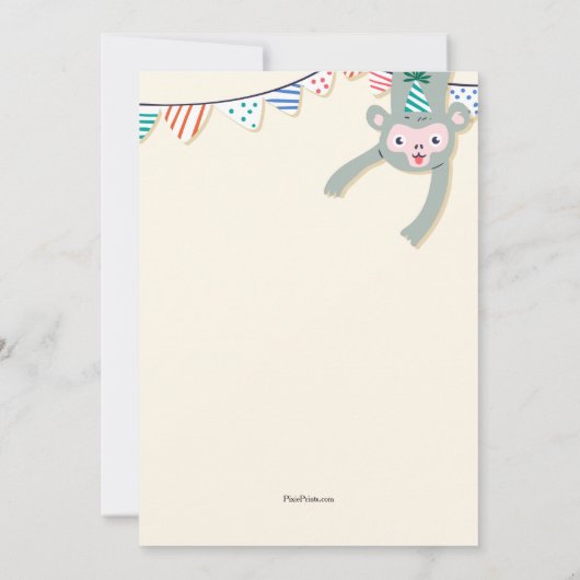 パーティー動物誕生日招待状 招待状 (裏面)