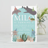 パーティー動物誕生日招待状 招待状 (スタンド正面)