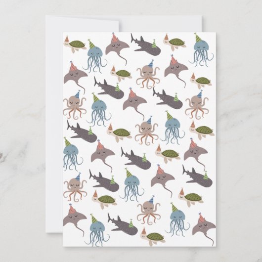 パーティー動物誕生日招待状 招待状 (裏面)