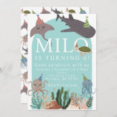 パーティー動物誕生日招待状 招待状 (正面/裏面)