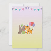 パーティー動物誕生日気球動物園の野生のジャングル 招待状 (裏面)