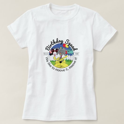 パーティー動物誕生日隊 Tシャツ (デザイン正面)