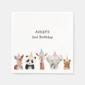 パーティー動物誕生日 スタンダードカクテルナプキン (正面)