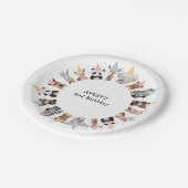 パーティー動物誕生日 ペーパープレート (アングル)