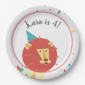 パーティー動物誕生日 ペーパープレート (正面)