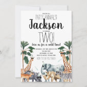 パーティー動物誕生日 招待状 (正面)