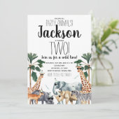 パーティー動物誕生日 招待状 (スタンド正面)