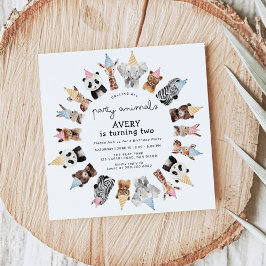 パーティー動物誕生日 招待状
