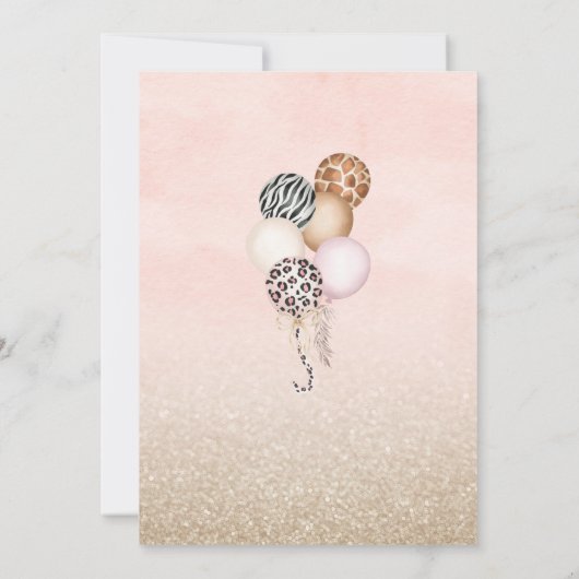 パーティー動物赤ちゃんシャワーヒョウ印刷Junglワイルド 招待状 (裏面)