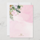 パーティー動物野生のサファリピンク薄紫ベビーシャワーI 招待状 (裏面)