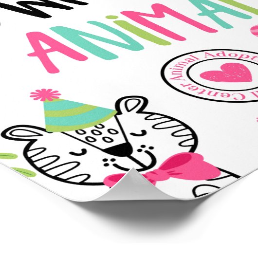 パーティー動物養殖センターの標識 ポスター (角)