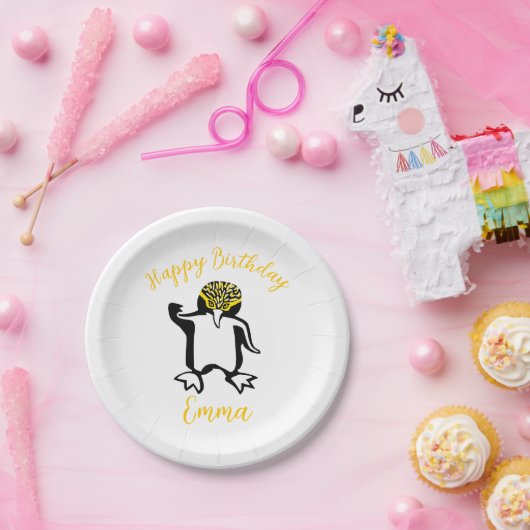 パーティー動物 – かわいいペンギン – ハッピーバースデー- ペーパープレート (パーティー)