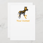 パーティー動物！アフリカの野生の犬 – パーティー 招待状 (正面/裏面)