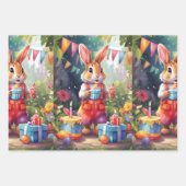 パーティー動物:ウサギv1 | ラッピングペーパーシート (正面)