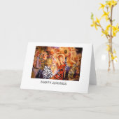 パーティー動物 カード (黄色い花)