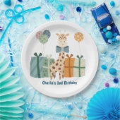 パーティー動物,ギリンとギフトと気球 ペーパープレート (パーティー)