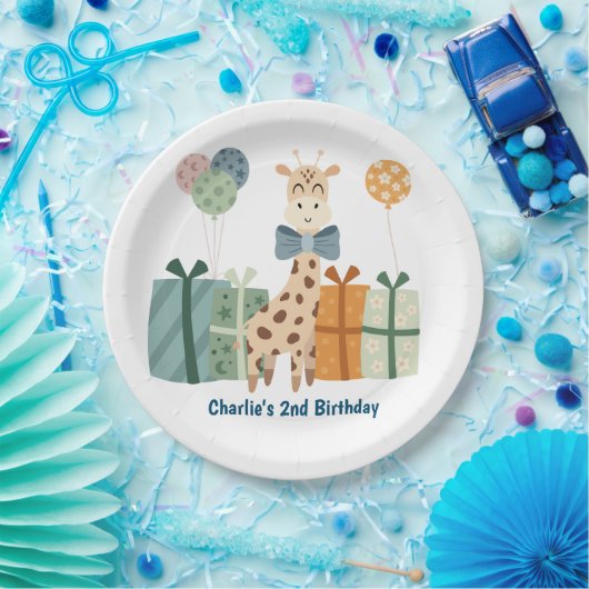 パーティー動物,ギリンとギフトと気球 ペーパープレート (パーティー)