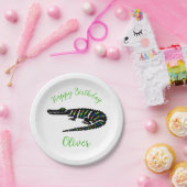 パーティー動物!クロコダイル – ハッピーバースデー-パーティー ペーパープレート (パーティー)