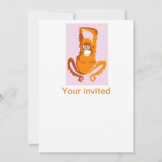 パーティー動物！-クール - ORANGUTAN – 野生生物ボルネオ 招待状 (正面)