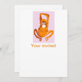 パーティー動物！-クール - ORANGUTAN – 野生生物ボルネオ 招待状 (正面/裏面)