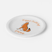 パーティー動物!クールRED WOLF – 野生動物 ペーパープレート (アングル)