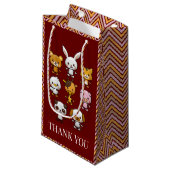 パーティー動物，シェブロンありがとう好意バッグ スモールペーパーバッグ (正面アングル)