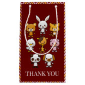 パーティー動物，シェブロンありがとう好意バッグ スモールペーパーバッグ (正面)