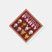 パーティー動物,シェブロン誕生日パーティナプキン スタンダードカクテルナプキン (角)