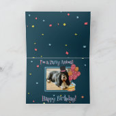 「パーティー動物」バセットハウンドおもしろいオン誕生日 カード (内部)