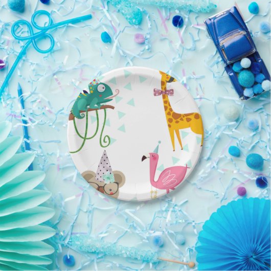 パーティー動物、子供の誕生日、動物のパーティー救Th ペーパープレート (パーティー)