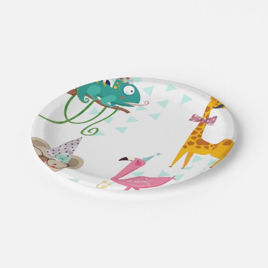 パーティー動物、子供の誕生日、動物のパーティー救Th ペーパープレート (アングル)