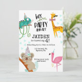 パーティー動物、子供の誕生日、動物パーティー セーブザデート (スタンド正面)