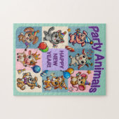 パーティー動物「新年おめでとう」 ジグソーパズル (横)