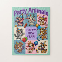 パーティー動物「新年おめでとう」 ジグソーパズル