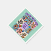 パーティー動物「新年おめでとう」 スタンダードカクテルナプキン (角)