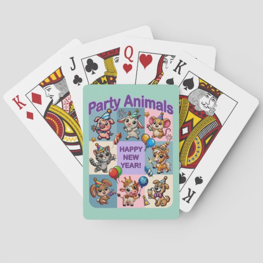 パーティー動物「新年おめでとう」 トランプ (裏面)