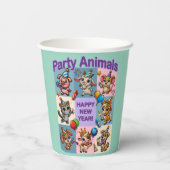 パーティー動物「新年おめでとう」 紙コップ (裏面)