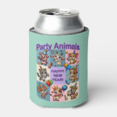 パーティー動物「新年おめでとう」 缶クーラー (缶正面)